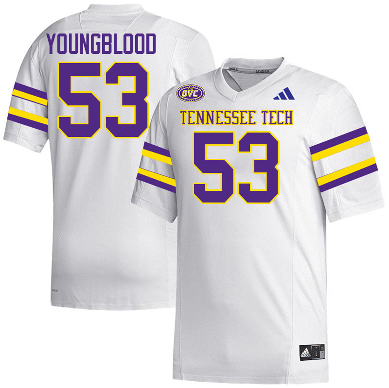 Tennessee Tech Golden Eagles #53 Jim Youngblood College Football Jerseys,Uniforms-White